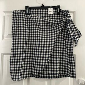 Loft plaid wrap skirt